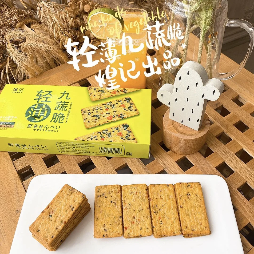 Корейские вкусные индивидуальные упаковки для хранения популярные OEM закуски тонкие Хрустящие овощные крекеры соленые печенье и