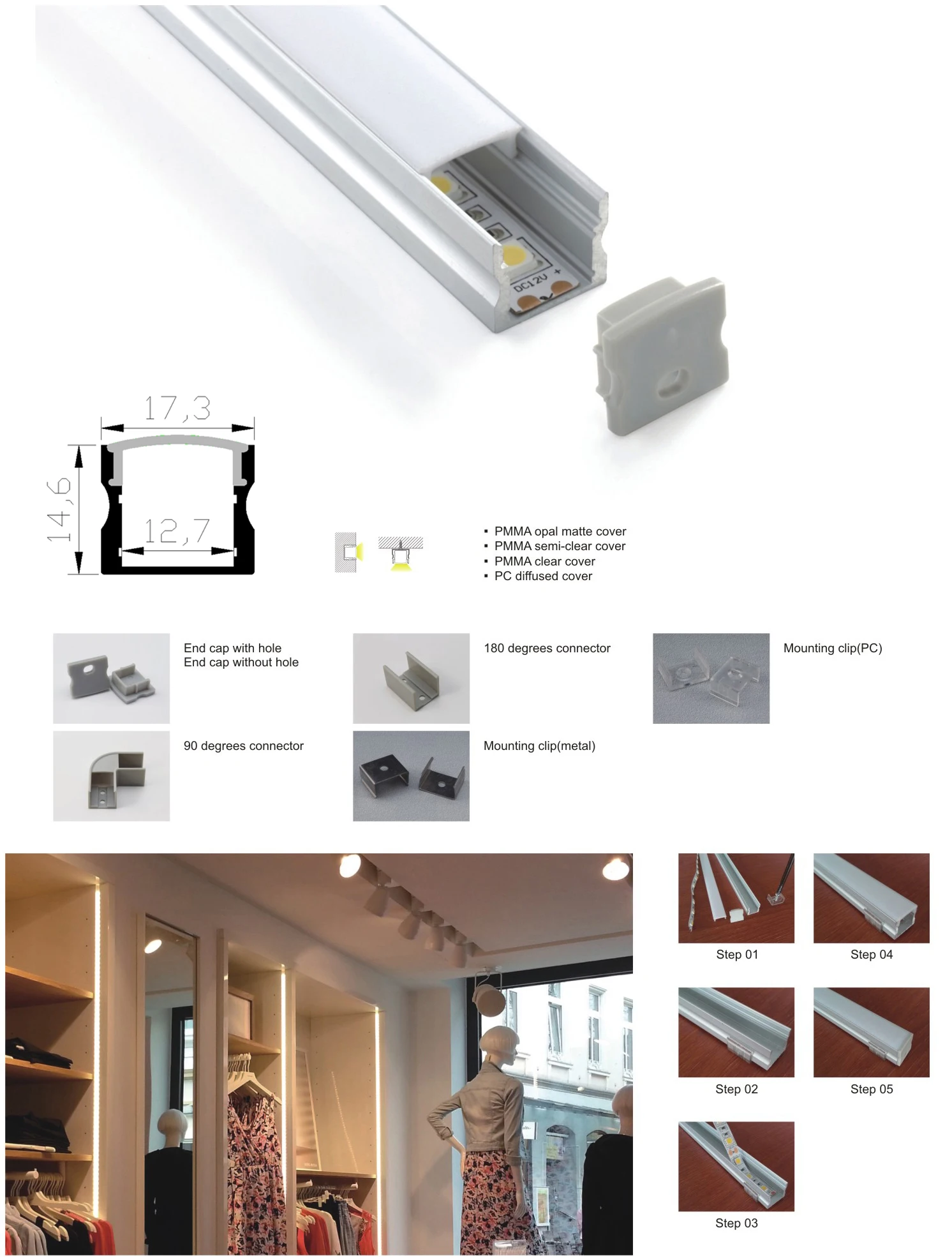 Hot Sale Customized Black Color Aluminum Led Profile Led Linear Light LED Profile Aluminium For Led Strips