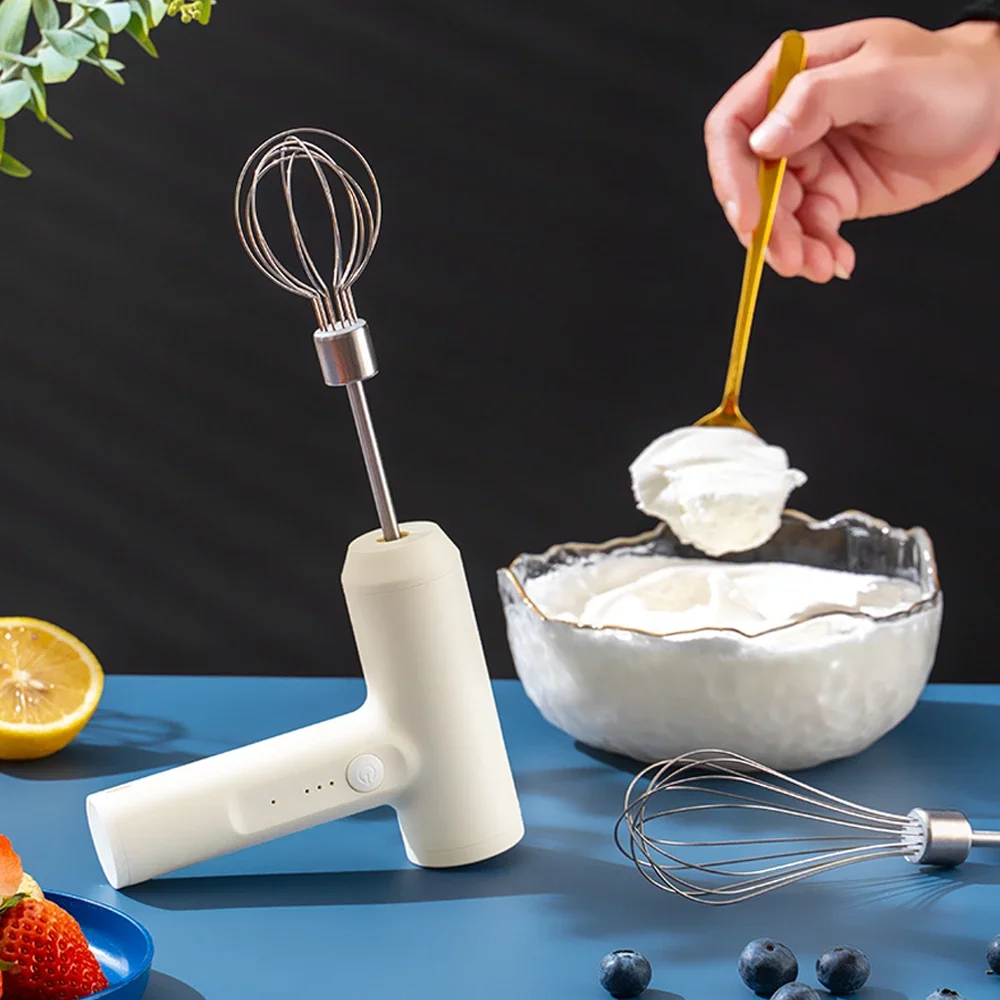 Wireless Electric Food Mixer Portable 3 Speeds Egg Beater Baking Dough Cake Cream Mixer Kitchen Tools