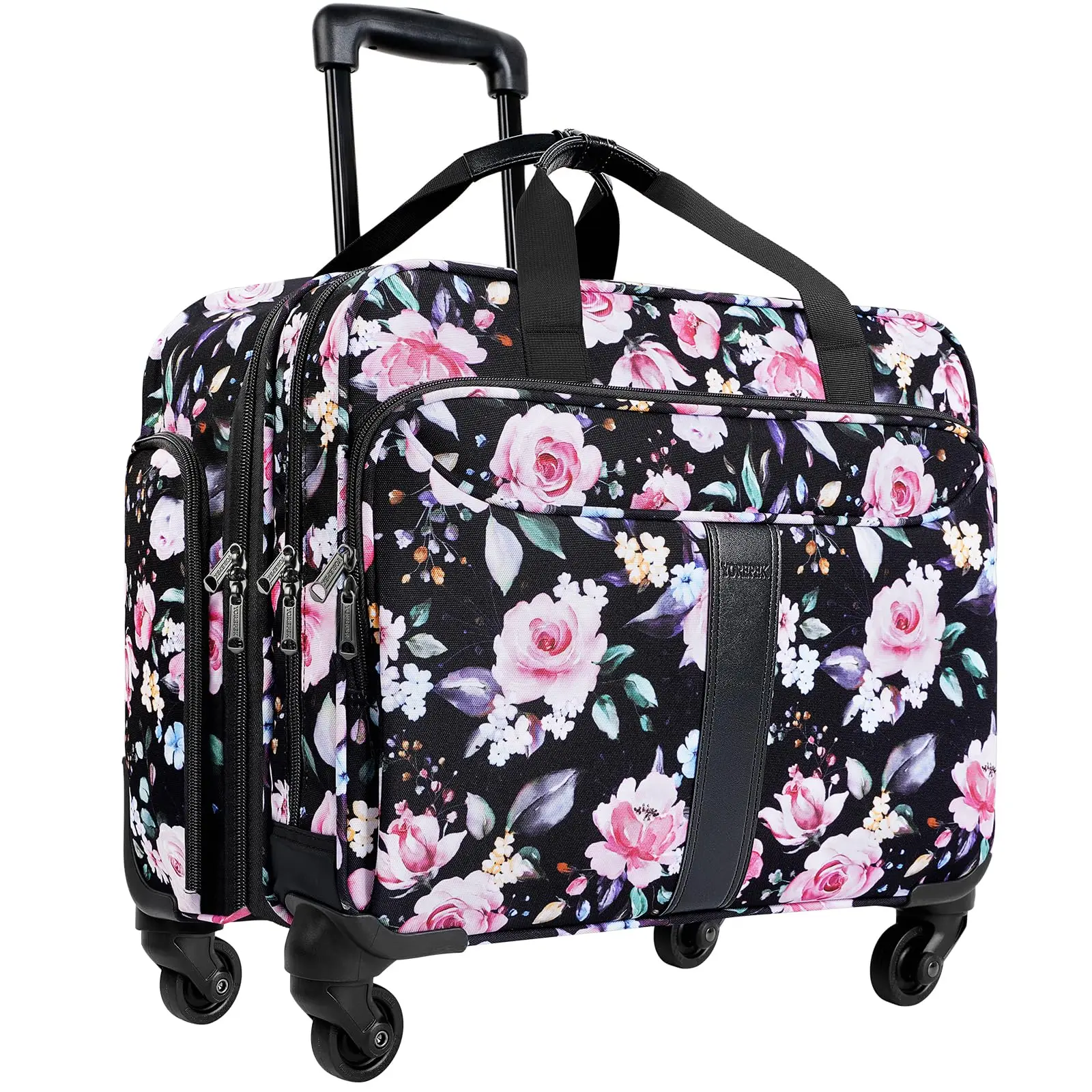 Rolling Briefcase with Spinner Wheels Overnight Roller Carry on Computer Case for Travel Rolling Laptop Bag Women