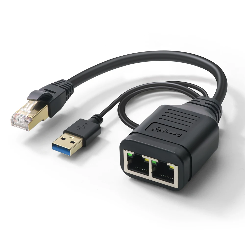 Doonjiey RJ45 Ethernet Splitter RJ45 1 to 2 Port Network switch Adapter to 2 Female LAN  Adapter converter For Cat 5 5e 6 iptv