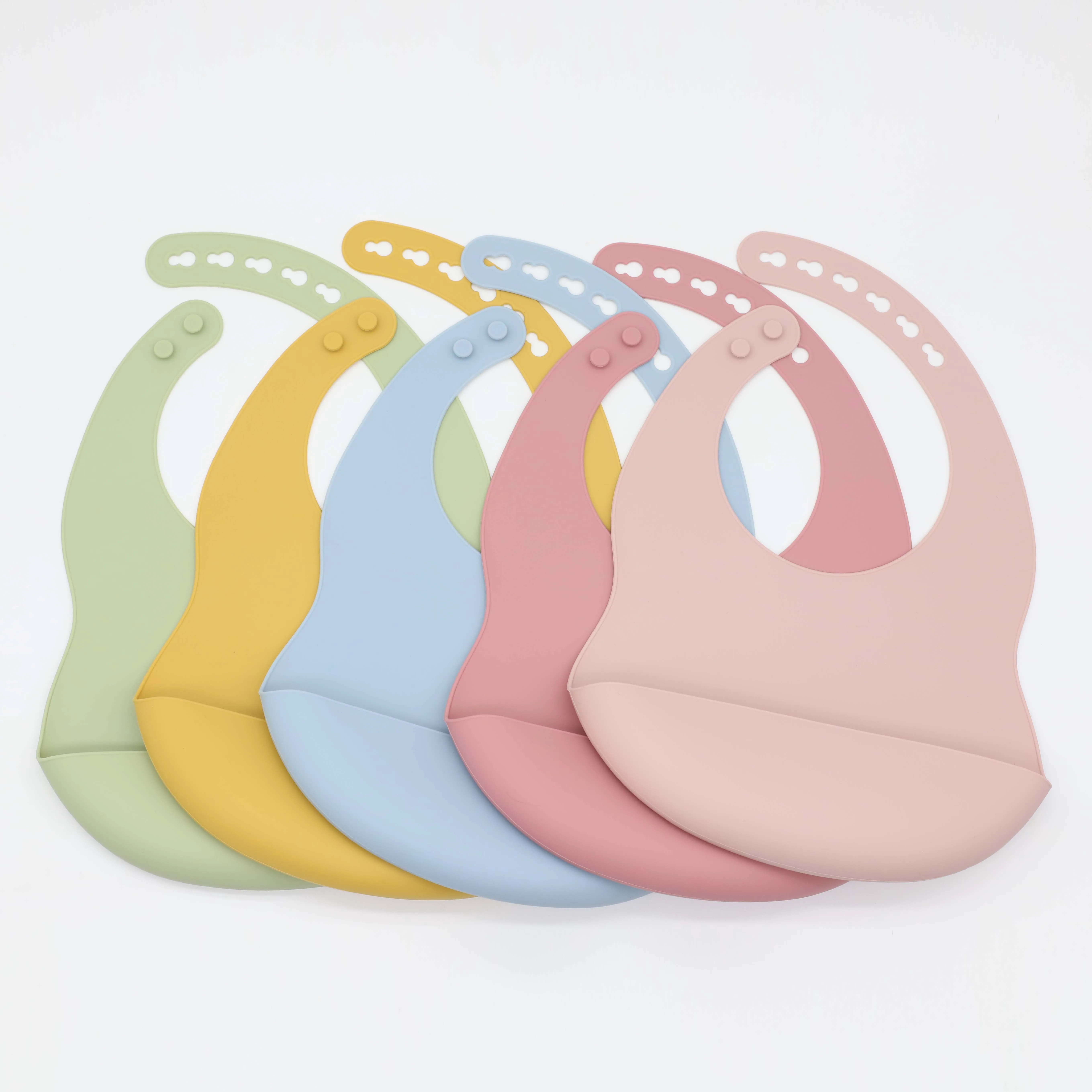 Safety Baby Solid Plain Colors Soft Silicone Baby Bibs bear bowl 2-in-1 sippy snack cup spoon fork Easy to Clean and Waterproof