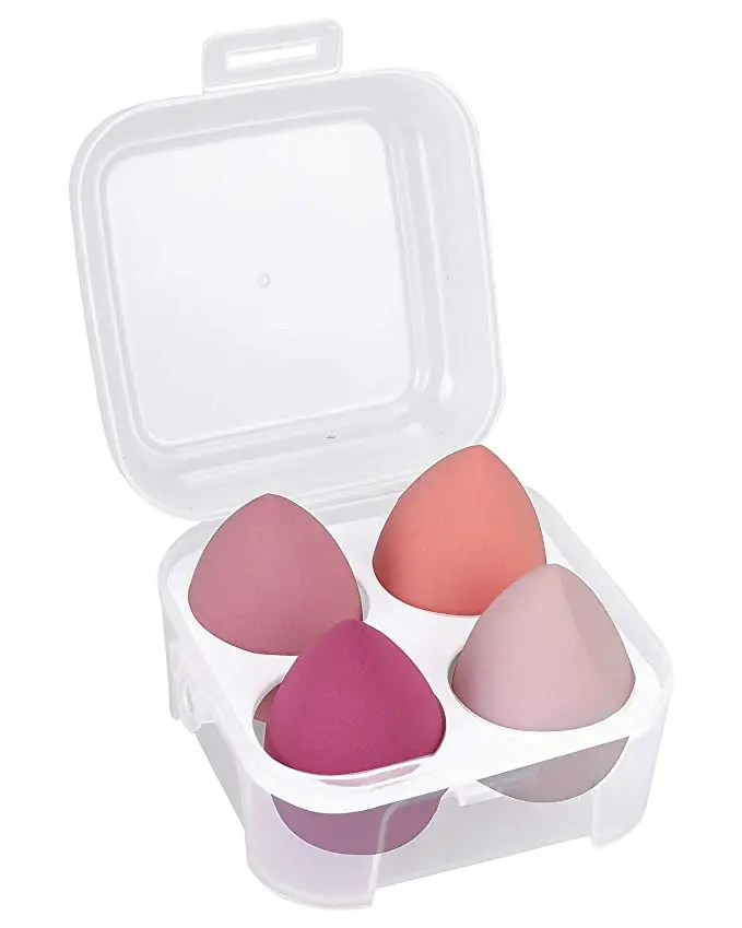 Wholesale Hydrophilic Polyurethane Cosmetic Puff Super Soft Beauty Foundation Makeup Sponge Blender Case 4Pcs/set Makeup Egg