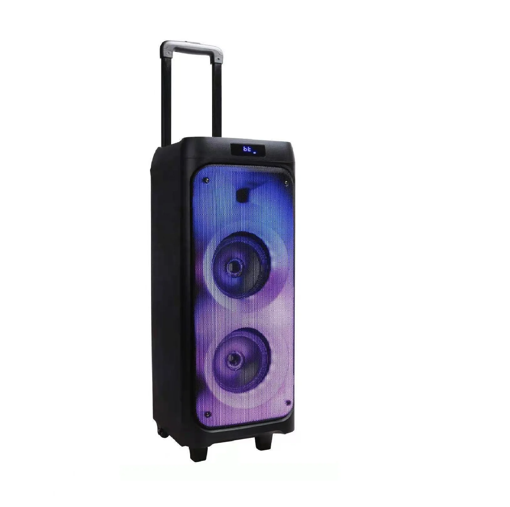 
Factory OEM Sound box Speaker double 6 inch trolley speaker with Fire Flashing LED Light 
