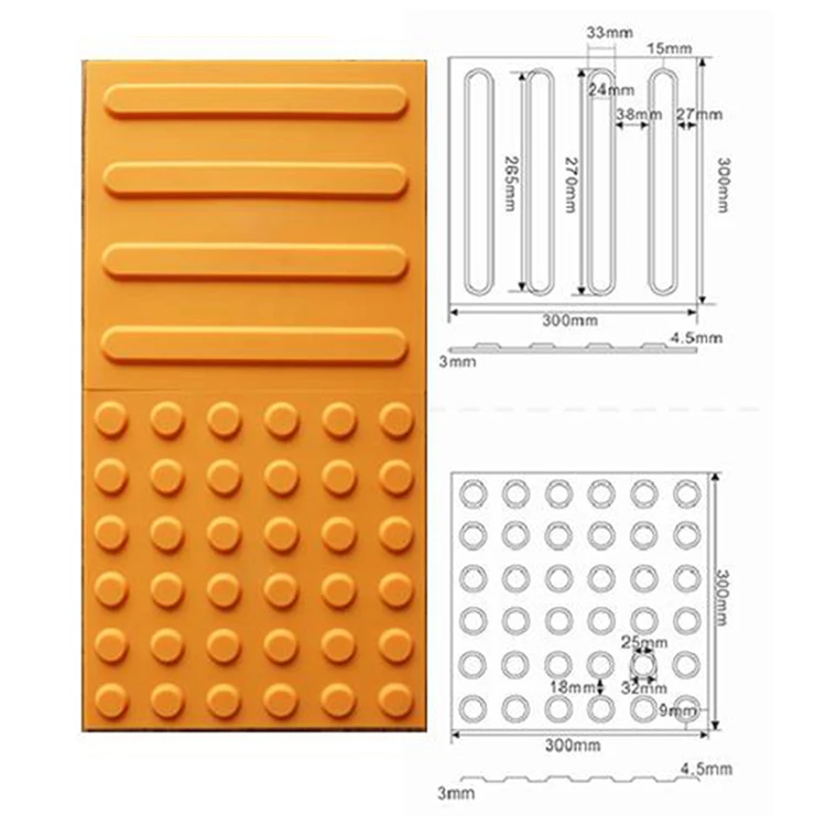 High Quality Acid Resistant Pvc Tpu Wholesale Tactile Guide Bricks Safe Road Surface Anti Slip Flooring