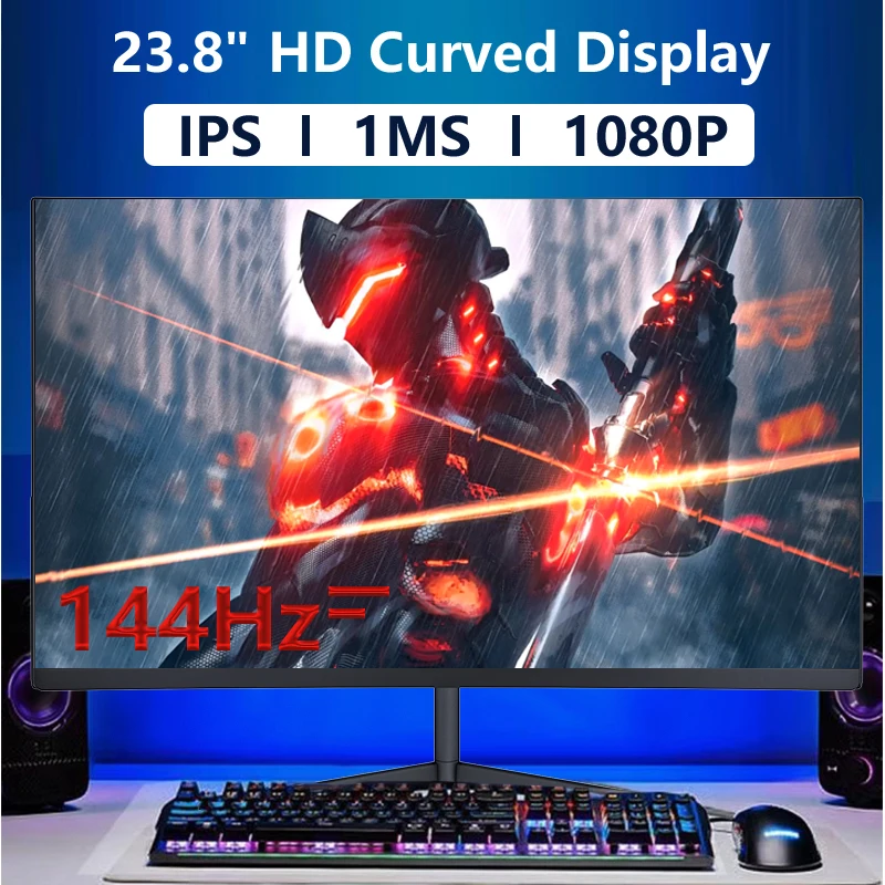 High Quality Display 23.8 24 inch Monitor Curved Screen IPS Panel 1K LCD Monitor 1920*1080 60Hz Gaming Monitor for Office