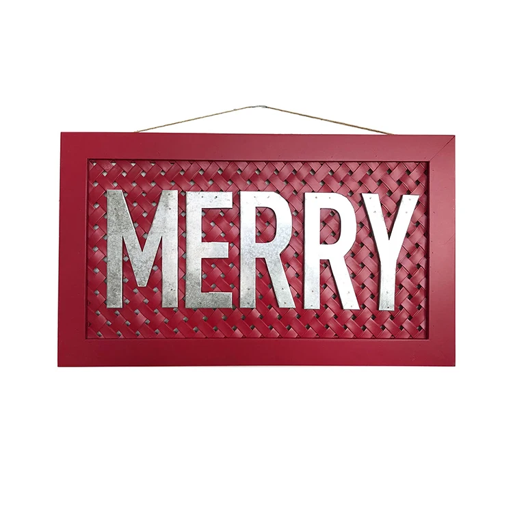 
Wholesale china supplier indoor christmas wooden decorations plaque sign 