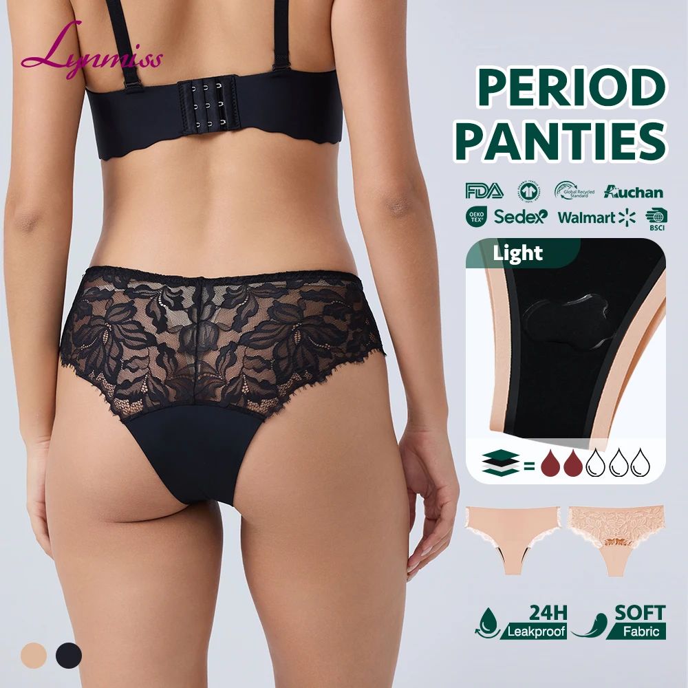 New woman lace Seamless 4 Layers Absorbent menstrual period brief underwear lady Anti-Bacterial breathable perion panteis