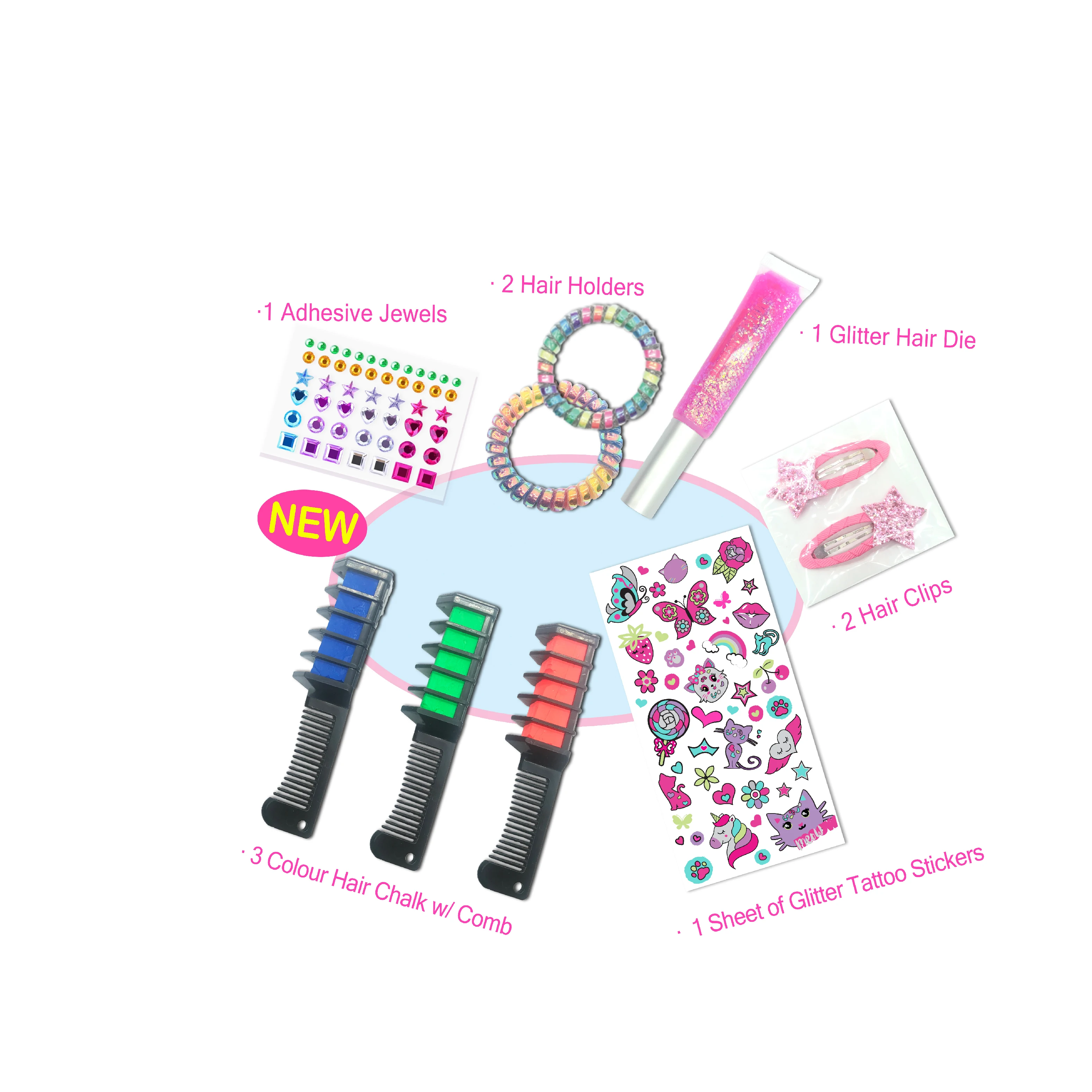 Teen fashion temporary hair chalk hair style set non toxin