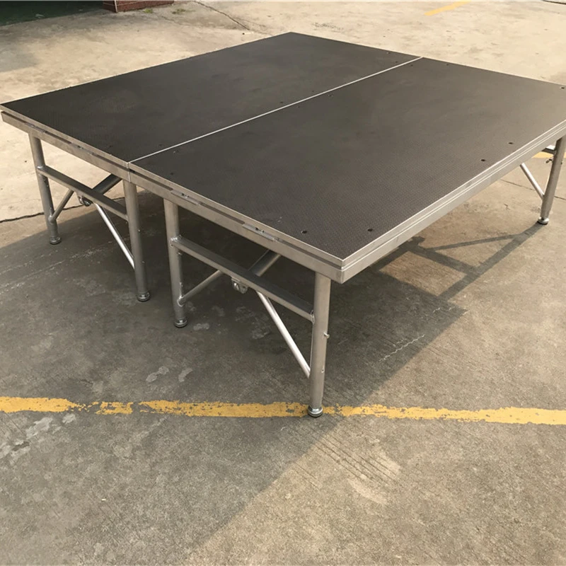 Portable Risers Black Silver X Easy Platform With With18mm Thicknee Aluminum Folding Event Choir Chorus Stage Choral Riser