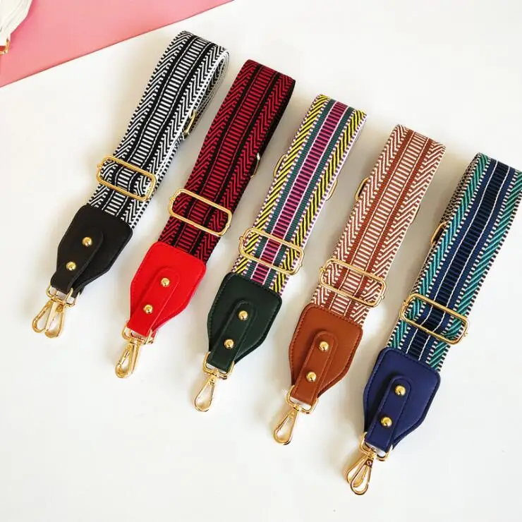 2021 New Top Fashion STRIPE Straps for Handbag Confortable and High Quality Adjustable Strap Width 5cm for Ladies Bag