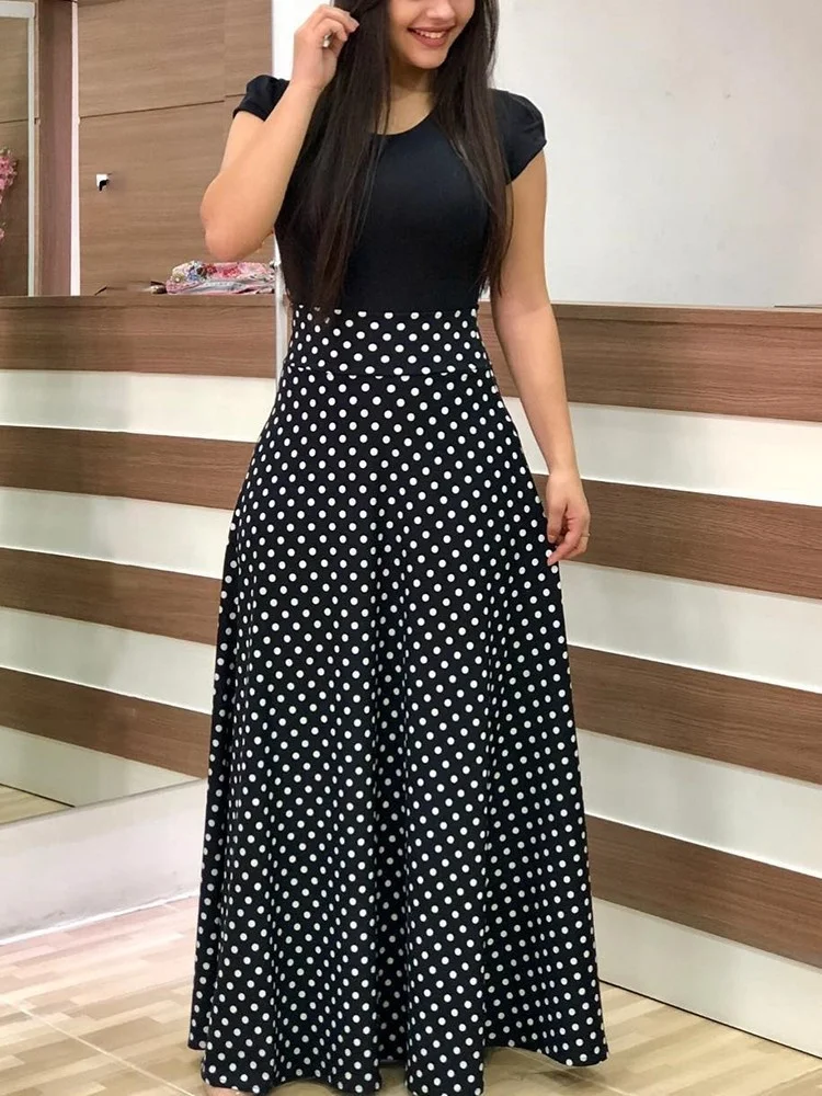 S-5XL Summer plus size women dress female long sleeve printed maxi floral casual dress
