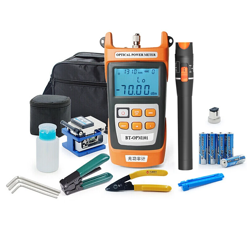 Ftth Set Bag Crimping Connector Cleaning Cable Optical Fiber Optic Termination Tool Kit Equipment