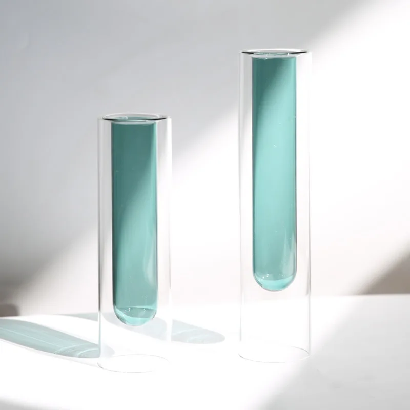 Handmade modern minimalist propagation bubble clear glass double wall plant cuttings flower hydroponic bud vases