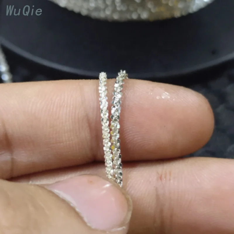 Серебряная цепочка Wuqie 925 пробы доступна для женщин и мужчин индивидуальное ожерелье ювелирные изделия сверкающие итальянские цепи