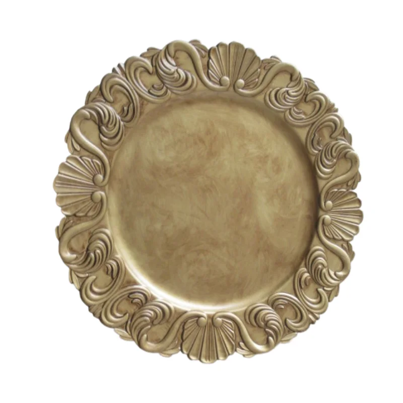 13 inch Modern Design PP Plastic round Charger Plate Set High Quality Ins Style Dish Weddings Restaurants Parties Home