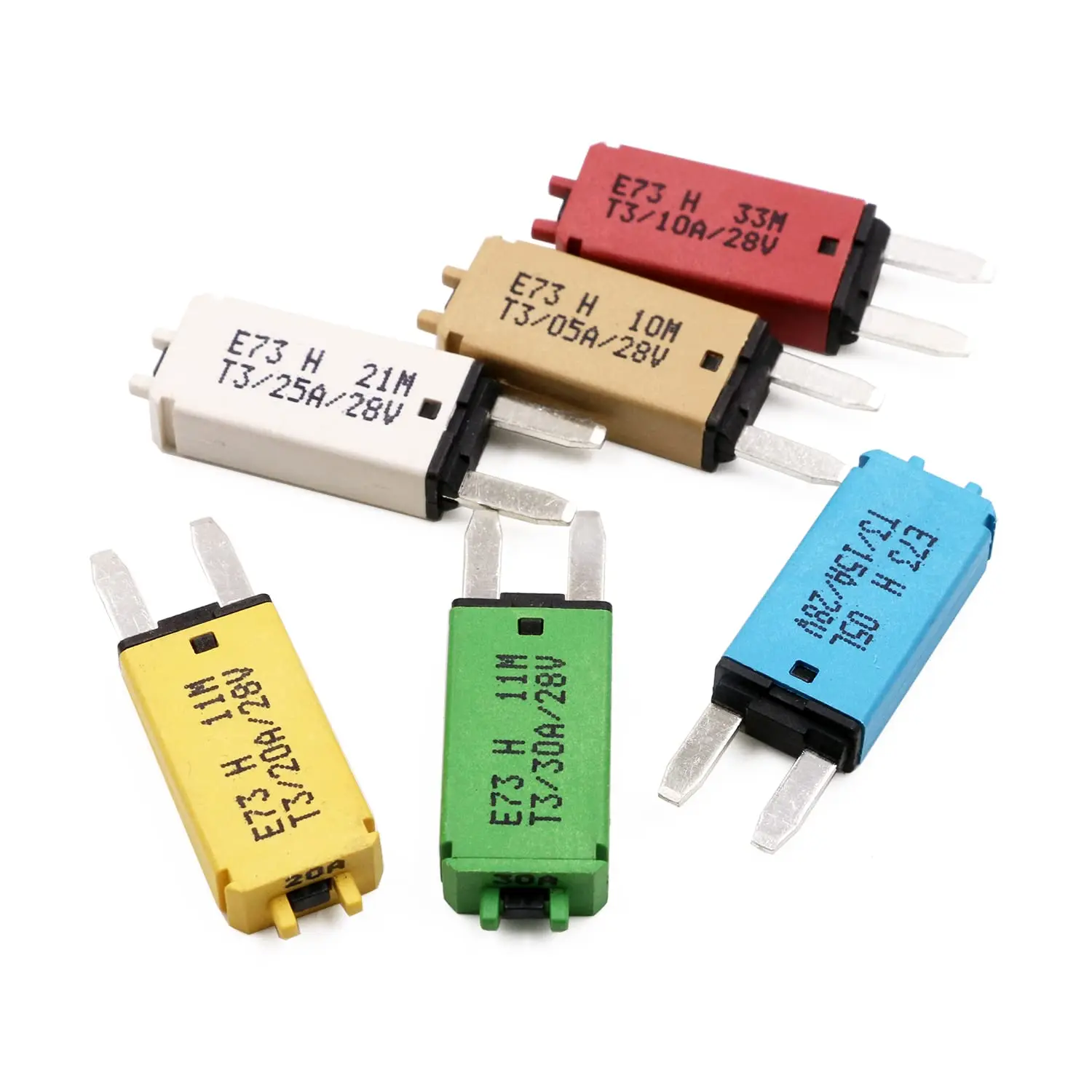 2V 24V ATM Circuit Breaker Fuse Blade-Style Manual Reset 5A, 10A, 15A, 20A, 25A, 30A Mini Type 3 Fuses Breakers