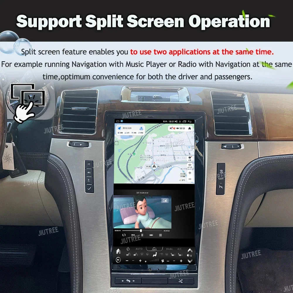 256G Android 12 Vertical Screen For Cadillac Escalade 2007 2008-2014 Car Radio GPS Carplay navigation Stereo Multimedia Player