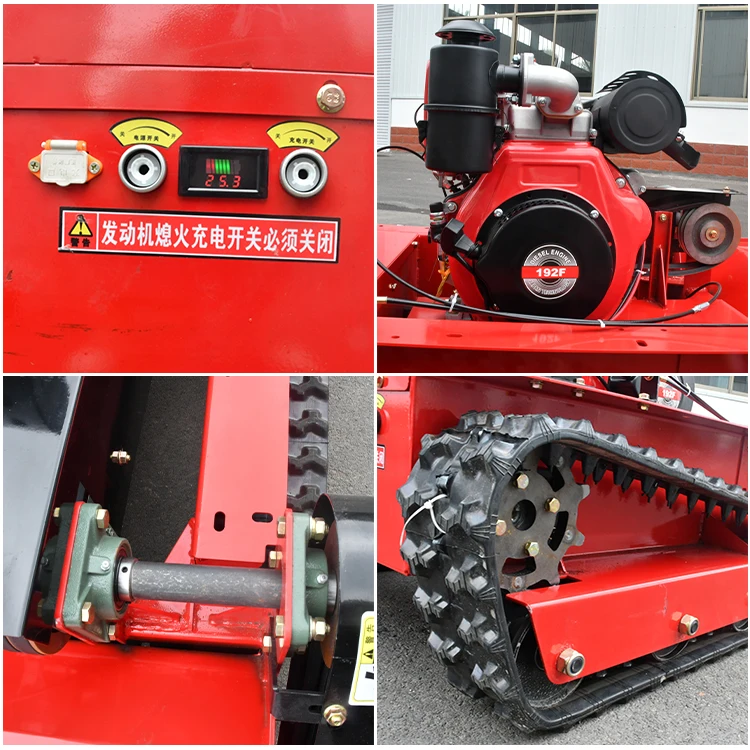 rubber crawler robot diesel oil Self Propelled Garden remote control Lawn Mower 15HP