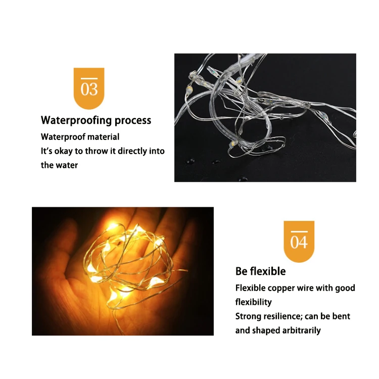 Twinklight Christmas Battery Operated Warm White RGB Firefly Starry Light Flexible Wateprrof Twinkle Fairy String Lights