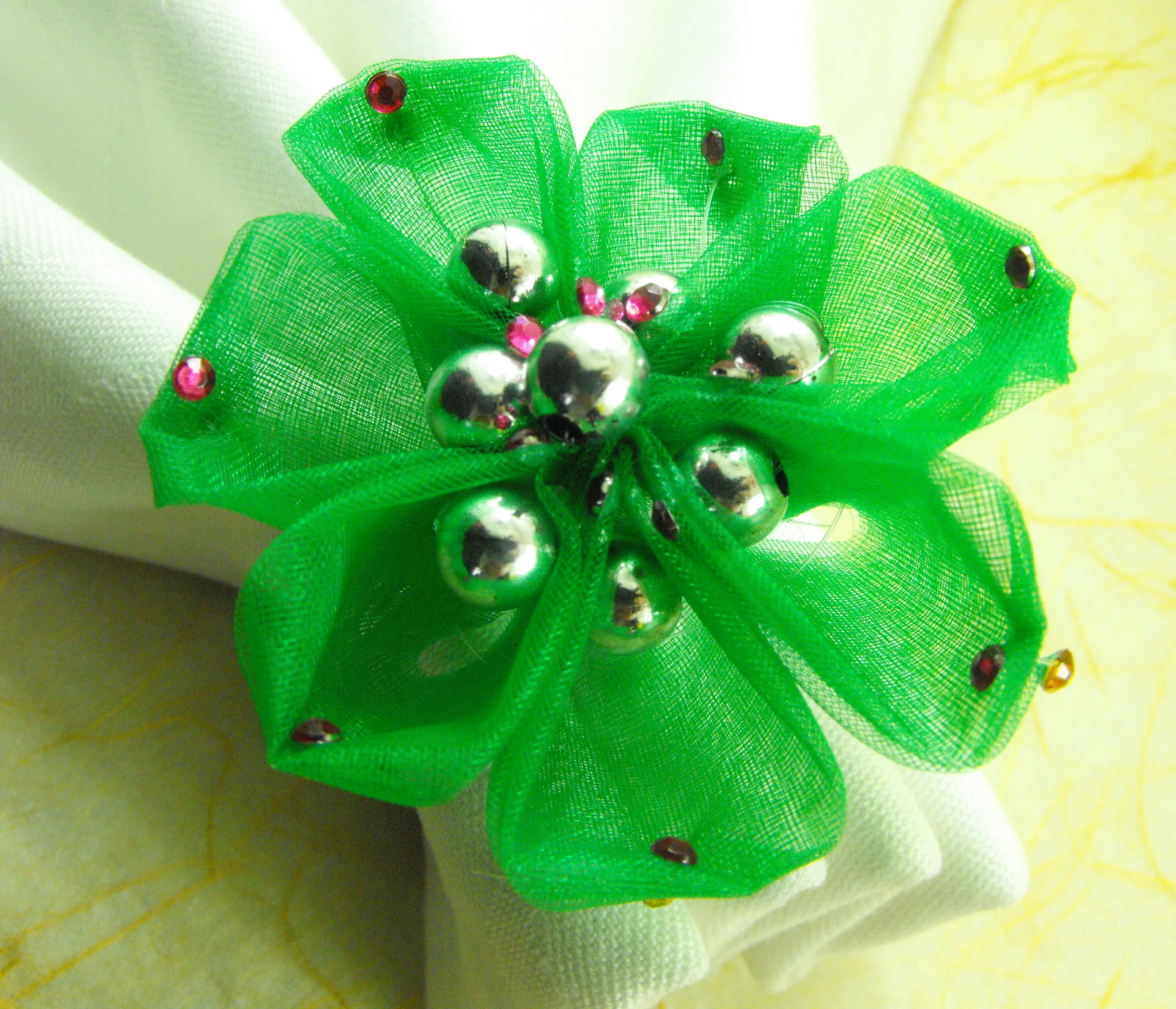 decorative cloth flowers napkin ring wedding napkin holder