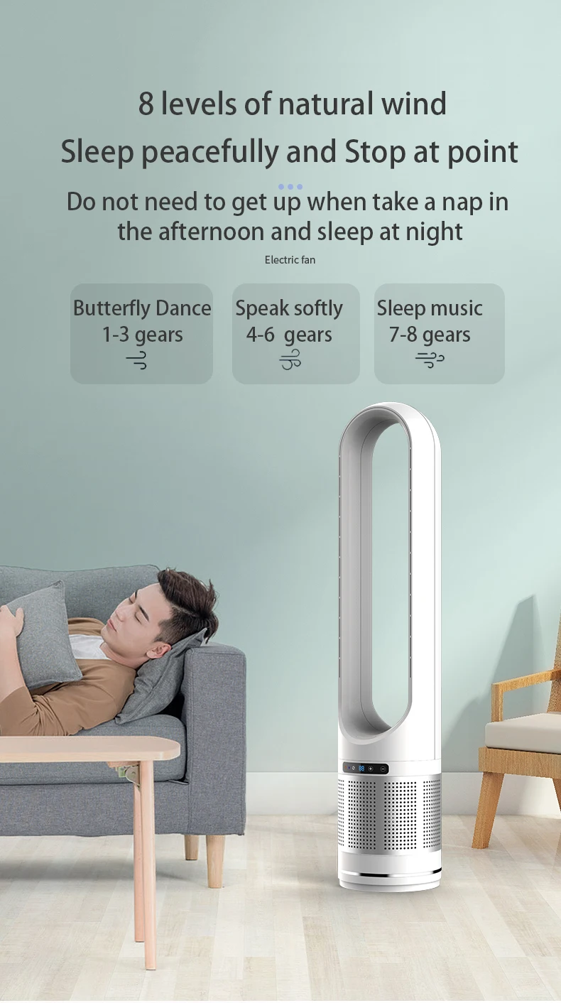 2 In 1 Air Function Air Purifier Cooler Fan Wholesale Leafles Fan No Blades Supplier Floor Stand Bladeless Fan