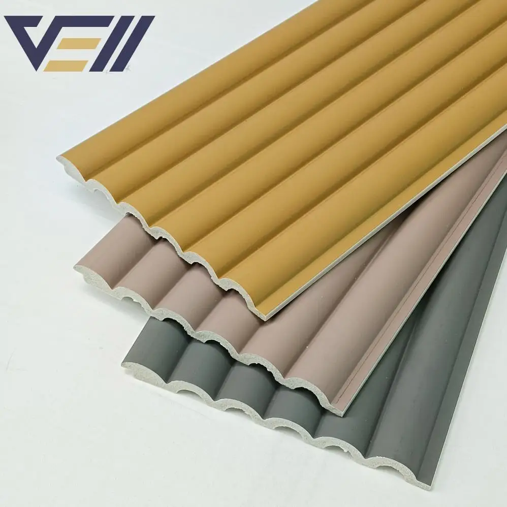 Factory Indoor Other Pvc Wpc Sound Proof Wave Fluted Design Acoustic Marble Led Ps Wall Panels