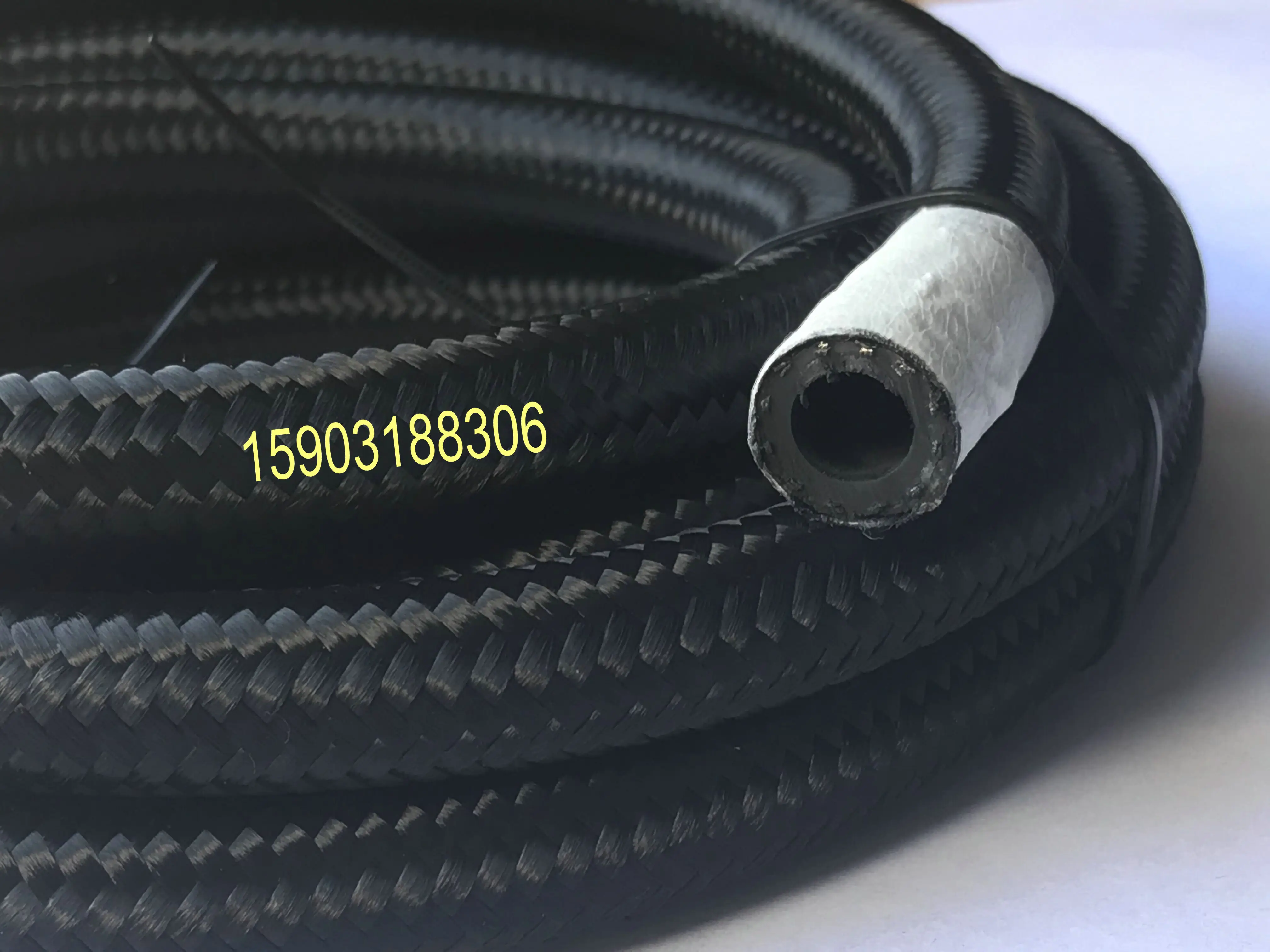 Auto Racing High Performance AN6 Black Nylon Braided Fuel Oil Gas Line Vehicle fuel return tube flexible oil cooler rubber hose