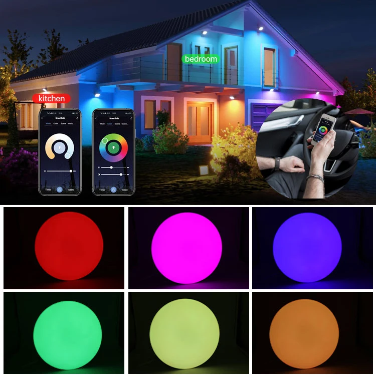 VERTEX Hot Selling RGB+CCT GU10/GU5.3 Smart app control led lamps 5w WIFI Tuya Bulb CE/RoHs