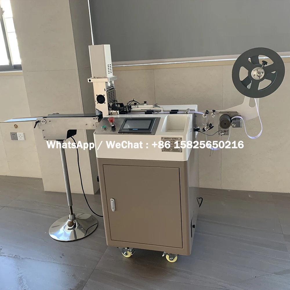 JC-3080 JINGDA High Speed Ultrasonic Digital Label Cutting Machine For Polyester Satin Ribbon T-shirt Fabric Garment Care Label