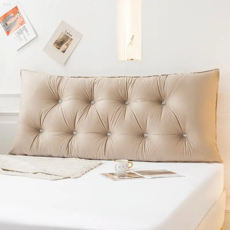 Garden Solid Color Bier Home 2024 New Double-breasted Long Bedside Cushion Soft Bag Waist Large Backrest Anti-collision Bed Pill
