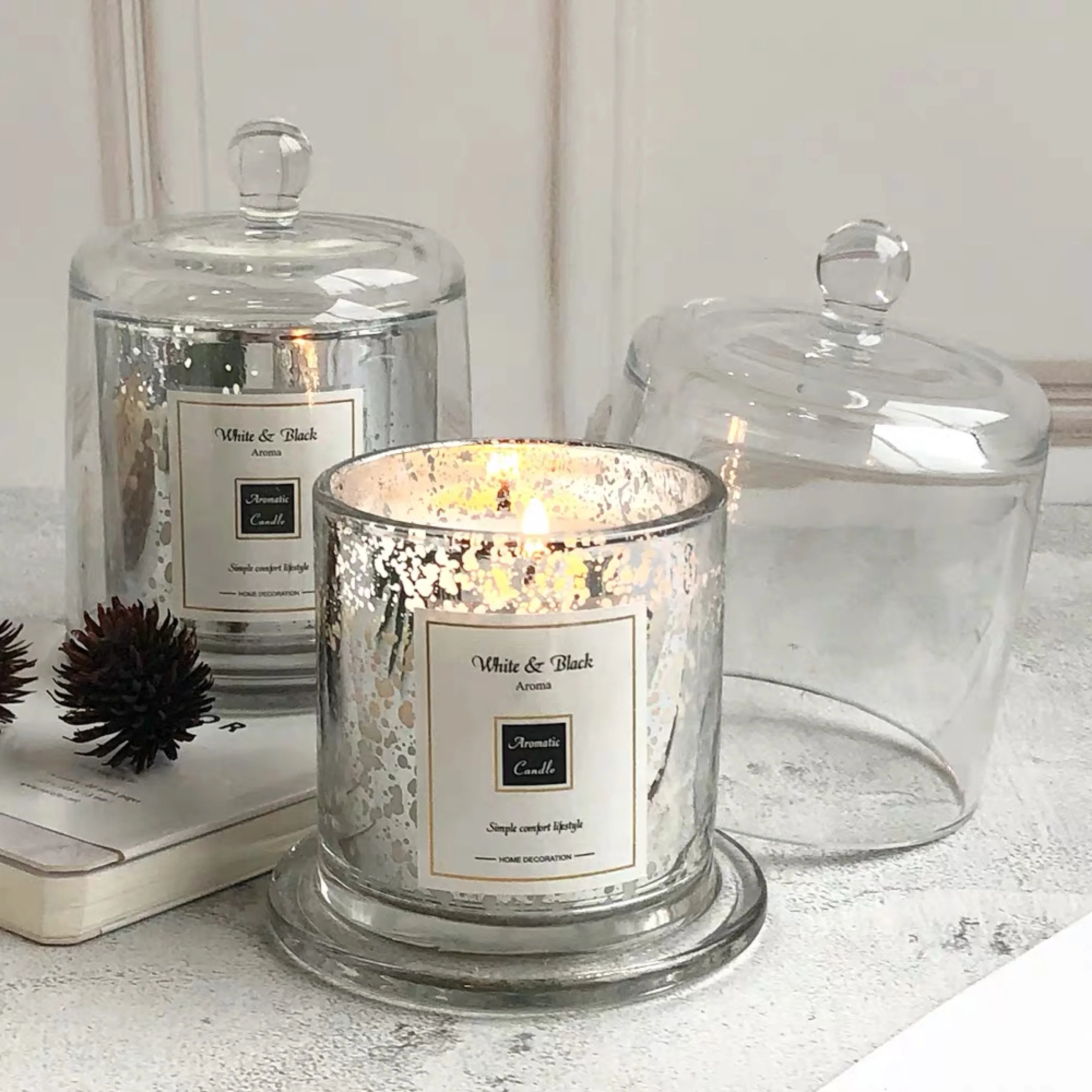 Domed Cover Jar Candle Soy Wax Bell Glass Custom Luxury Gifts Natural Scented Wedding Home Decoration OEM Custom Fragrance 150g