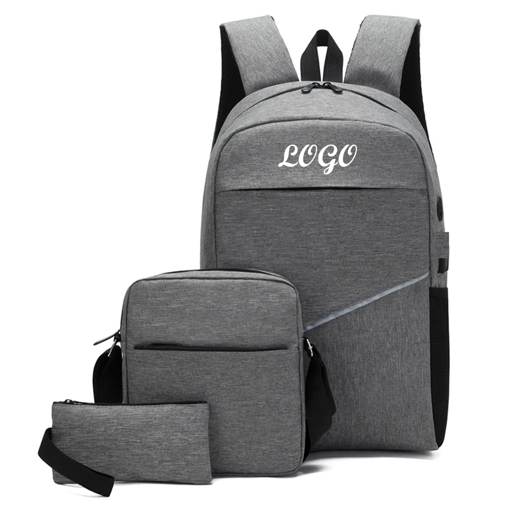 Custom Promotional Lightweight Women Usb Charging Business Laptop Backpack Set For Mens