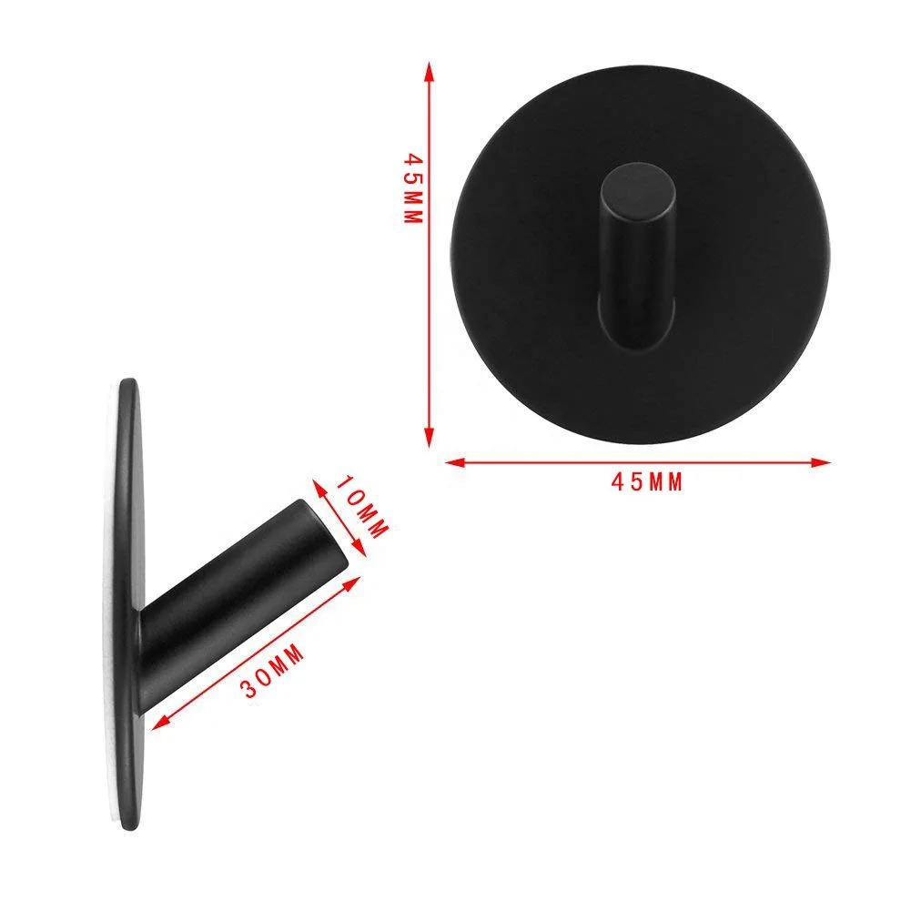 Крючок для сумок из нержавеющей стали, самоклеящийся настенный черный крючок для одежды и пальто, металлический крючок для вешалки полотенец
