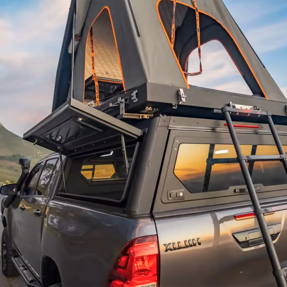 Truck Tent For Camping With Waterproof Rainfly, Double Layer For 2 Person Portable Truck Car Bed Tent, For Pickup Trucks