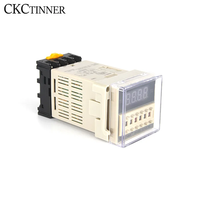 Digital LED Programmable Timer Relay Switch DH48S-2Z 0.01S-99H99M With Socket Base AC/DC 12V 24V 36V 110V 220V 380V Delay Timer