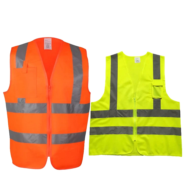 Factory Wholesale Road Safety Workwear Reflective Custom High Visibility Fluorescent Reflector Safety Reflective Vest Jacket
