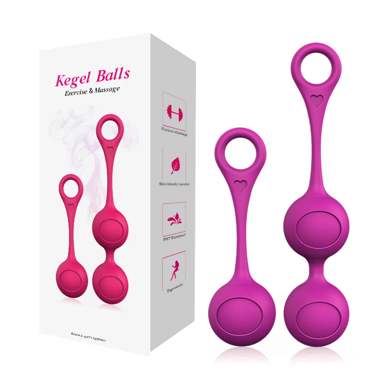 Free Samples Custom Logo Soft Silicone Small  Lover tennis shape stress kegel balls for vagina exercise masturbation ball