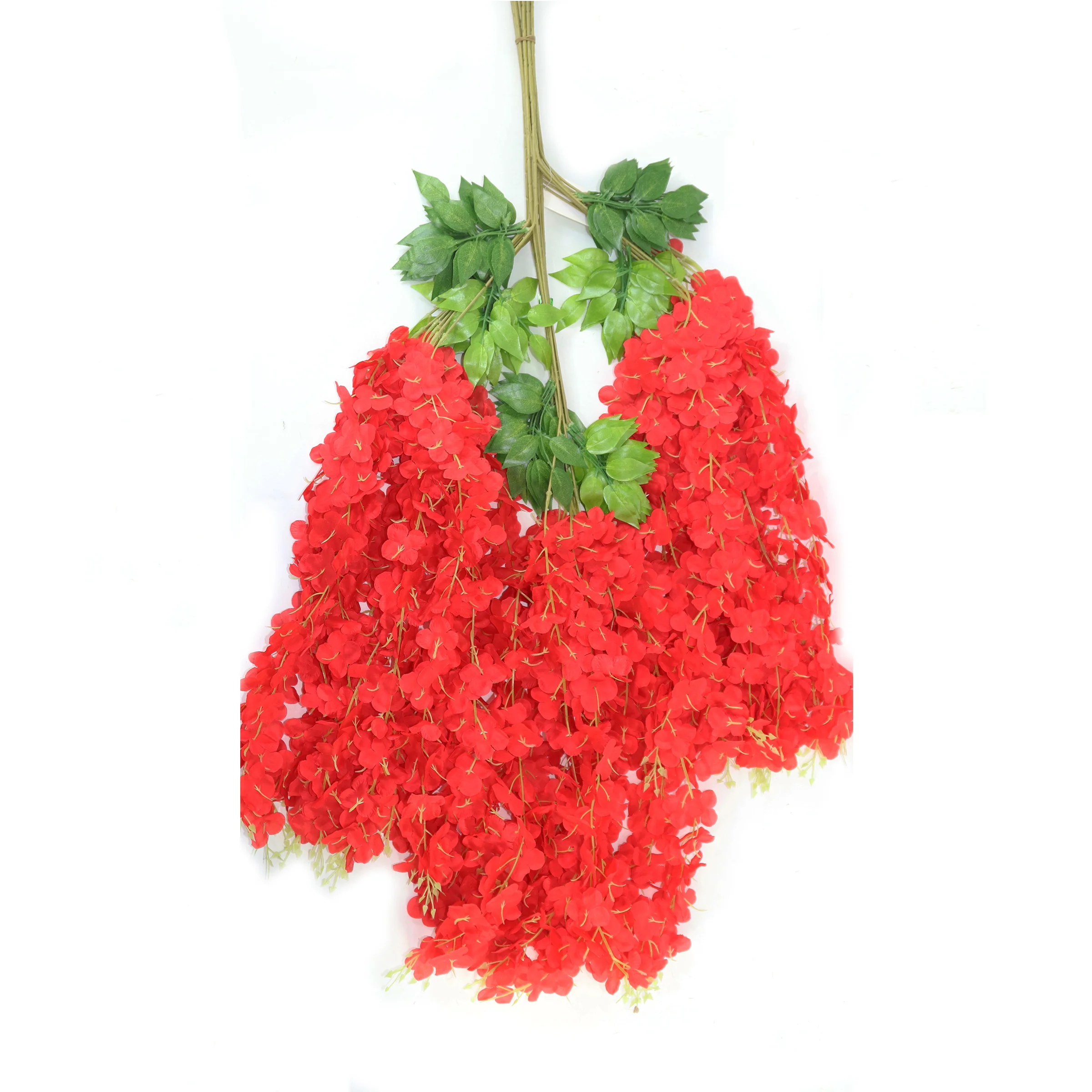 Imitation Ivy Artificial Wedding Ceiling Decoration Faux Silk Green Pink Fake Wisteria Hanging Flower Vine Garland