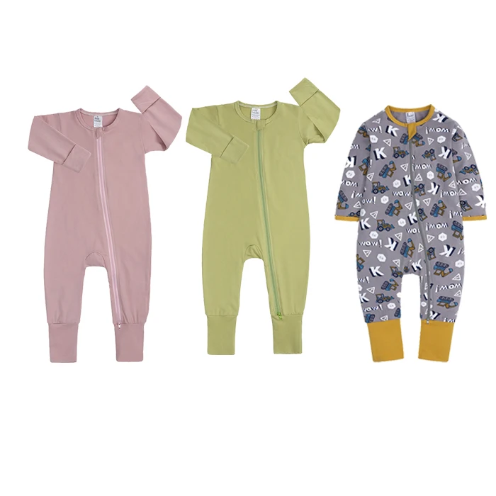Baby Infant Premie Clothes Wholesale 95 cotton 5 spandex Baby Pajamas Sleeper Xiameng Print Jumpsuit Romper