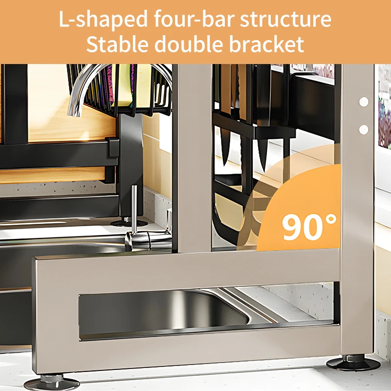 Over The Sink Dish Drainer Rack Storage Holders 2 Tier Metal Dish Drying Rack Organizer Shelf With Door