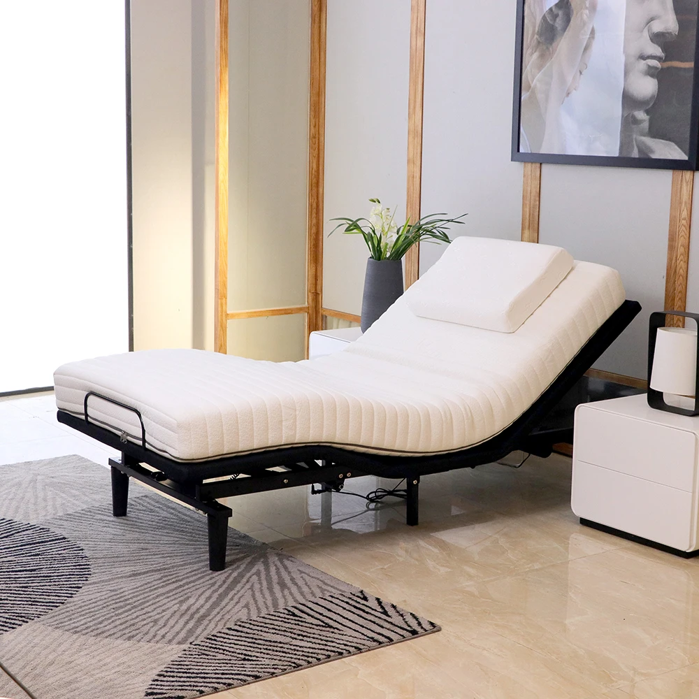 
Zero Gravity Smart Bed Silent Motor Adjustable Bed Frame Elevating Bed Can Be Custom Massage Led Light Usb Function 