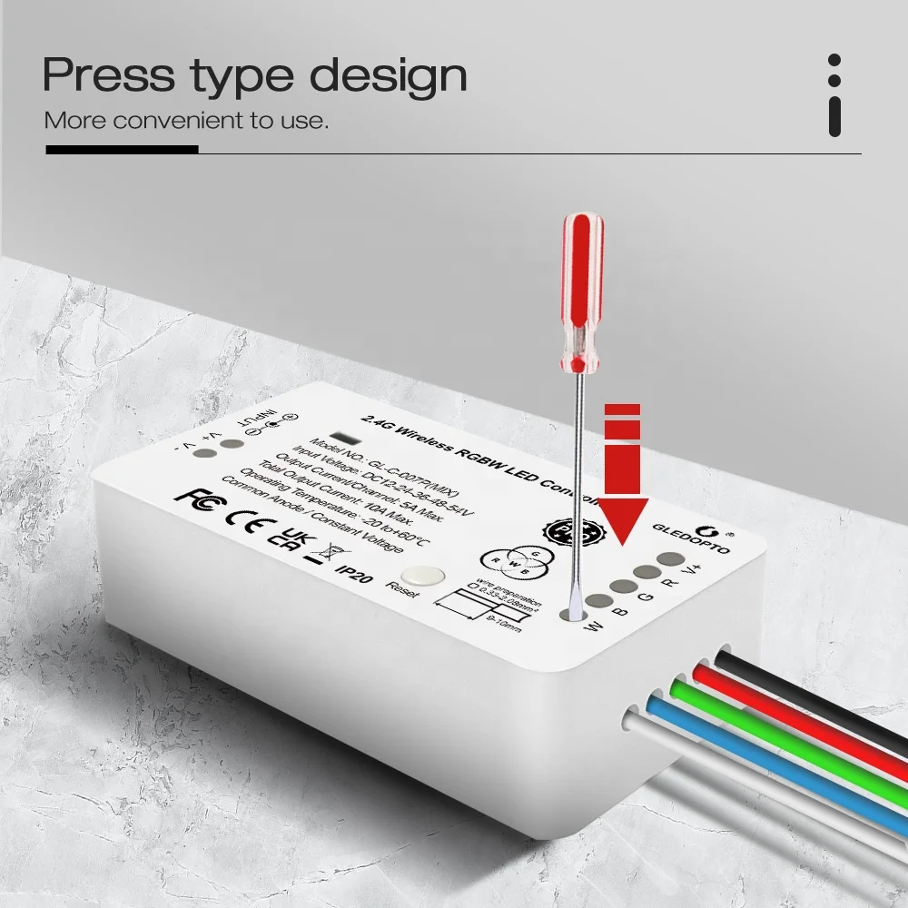 Gledopto Zigbee 3 0 RGBW светодиодный контроллер Pro MIX RGB + белый свет DC 12-24-36-48-54 V 10 A Max с регулировкой яркости