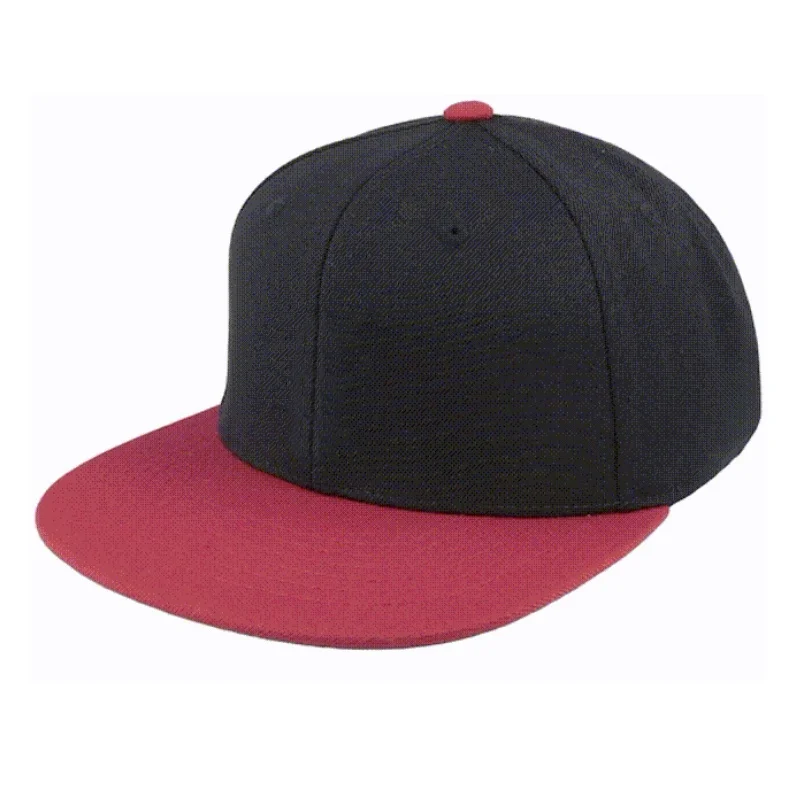 High Quality cotton 6 panel logo custom snapback caps 3d embroidery custom flat brim two tone hats unisex adults