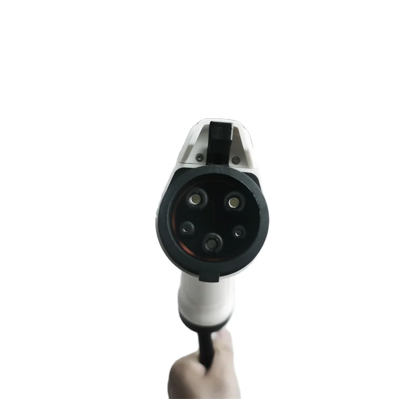 coiled cable green black Workersbee level 2 240V  EVSE Type 116A J1772 EV Charging Cable