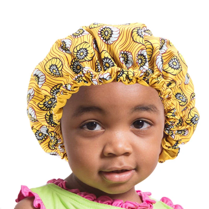 
wholesale reversible baby nightcaps double layer satin adjustable kids silk bonnets with custom logo 