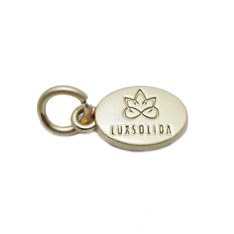 Custom metal stamped fashion branded logo beads making jewelry tags for bracelet