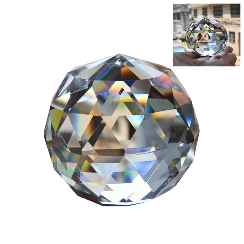 
Transparent Crystal Solid Faceted Ball Crystal Bubble Ball Glass Decorative Ornaments Crafts and ornaments 