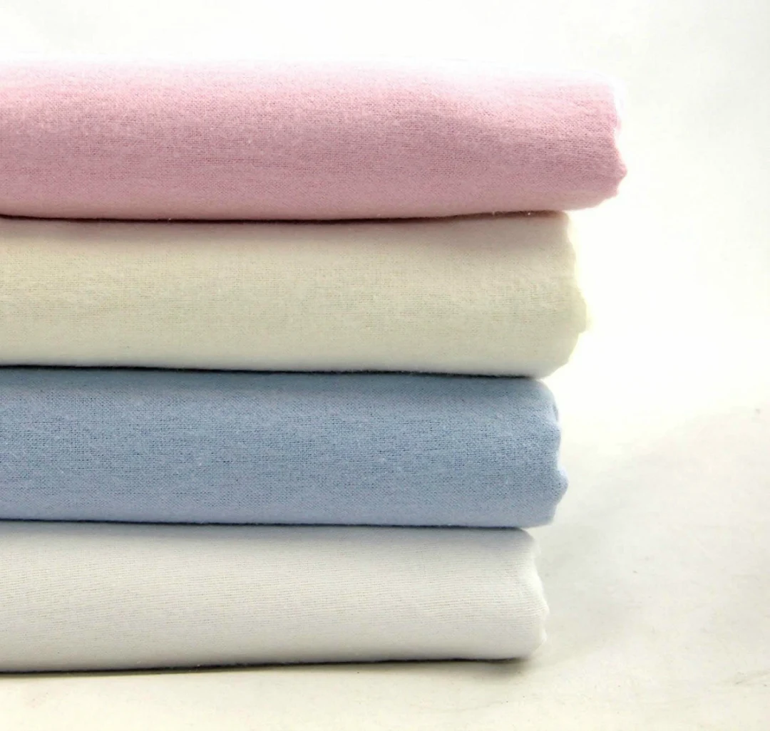 white solid dyed flannel 100% Cotton and TC Brushed Flannel Plain Fabric On Sale for Garment home  textile cleaning cloth