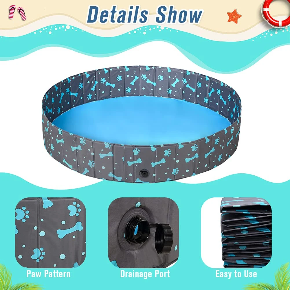 Portable Collapsible PVC Pet Bathing Tub Pet Foldable Dog Swimming Pool for Dogs Cats Kids
